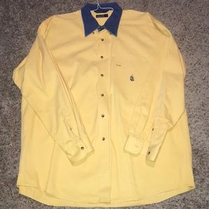 Long sleeved button down  dress shirt.